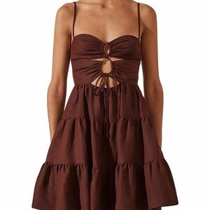 Shona Joy Chocolate Brown Mini Dress
